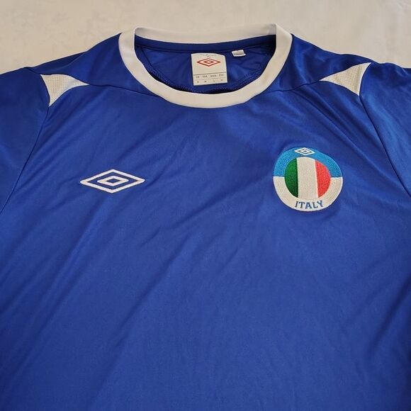 Umbro Italy Blue & White Soccer Shirt Sz - Picture 4 of 12